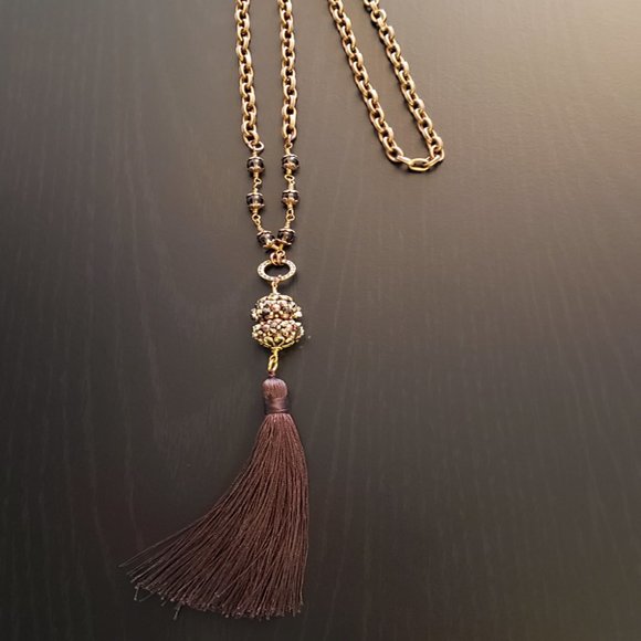 Handmade Brown Tassle Necklace - Picture 1 of 1